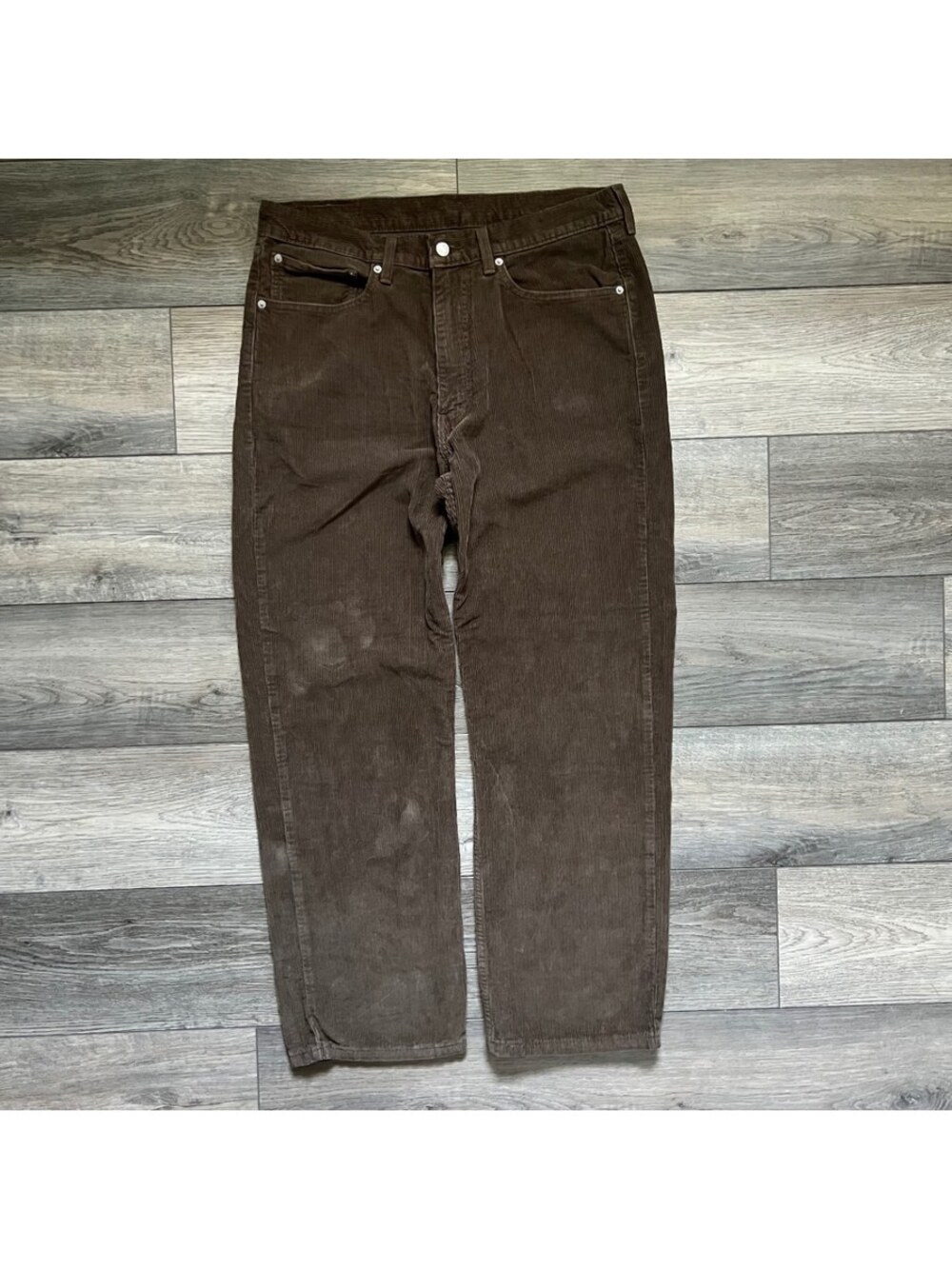 Levi's Men's 34x32 565 Loose Straight Fit Brown Corduroy Pants 5 Pocket